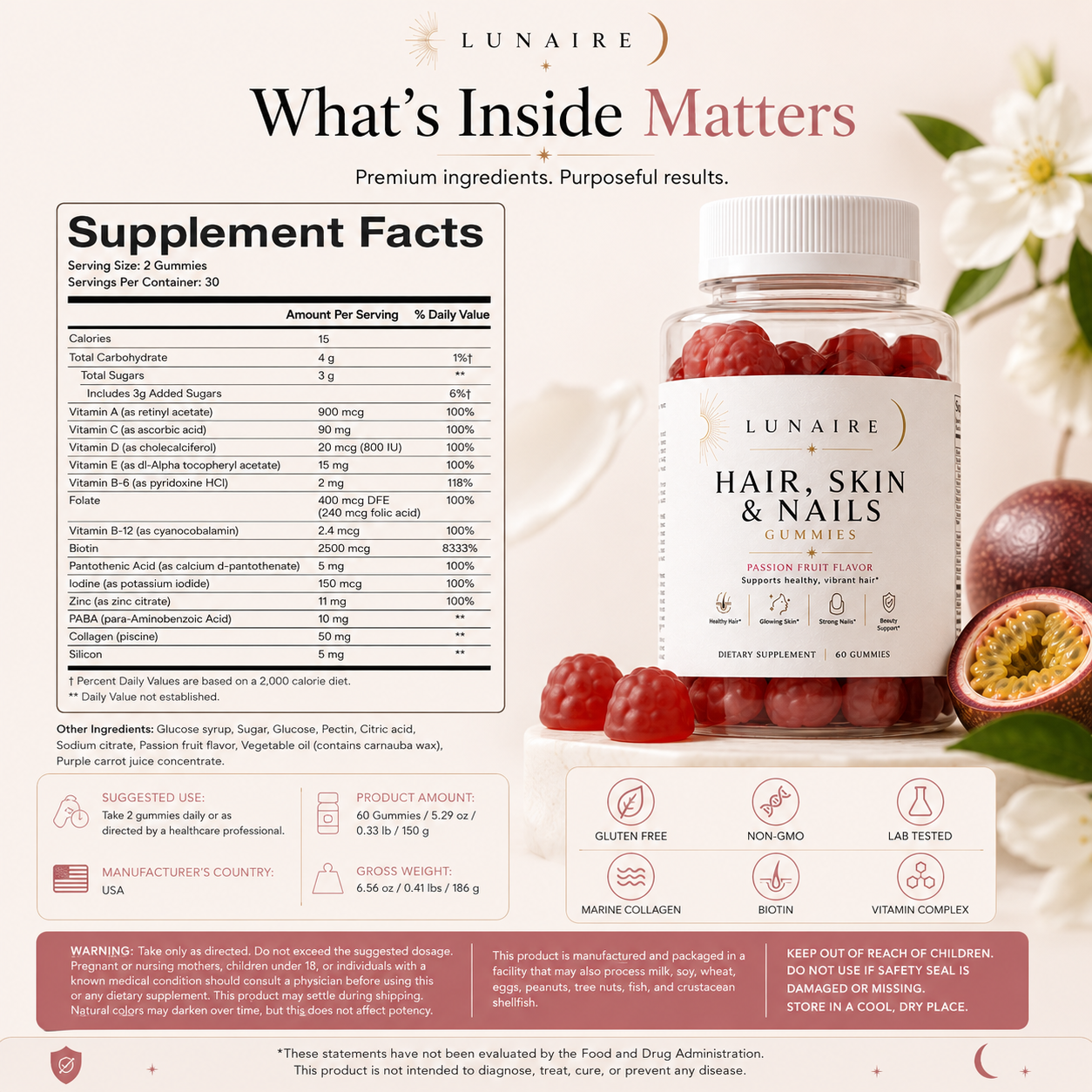 Hair, Skin & Nails Beauty Gummies