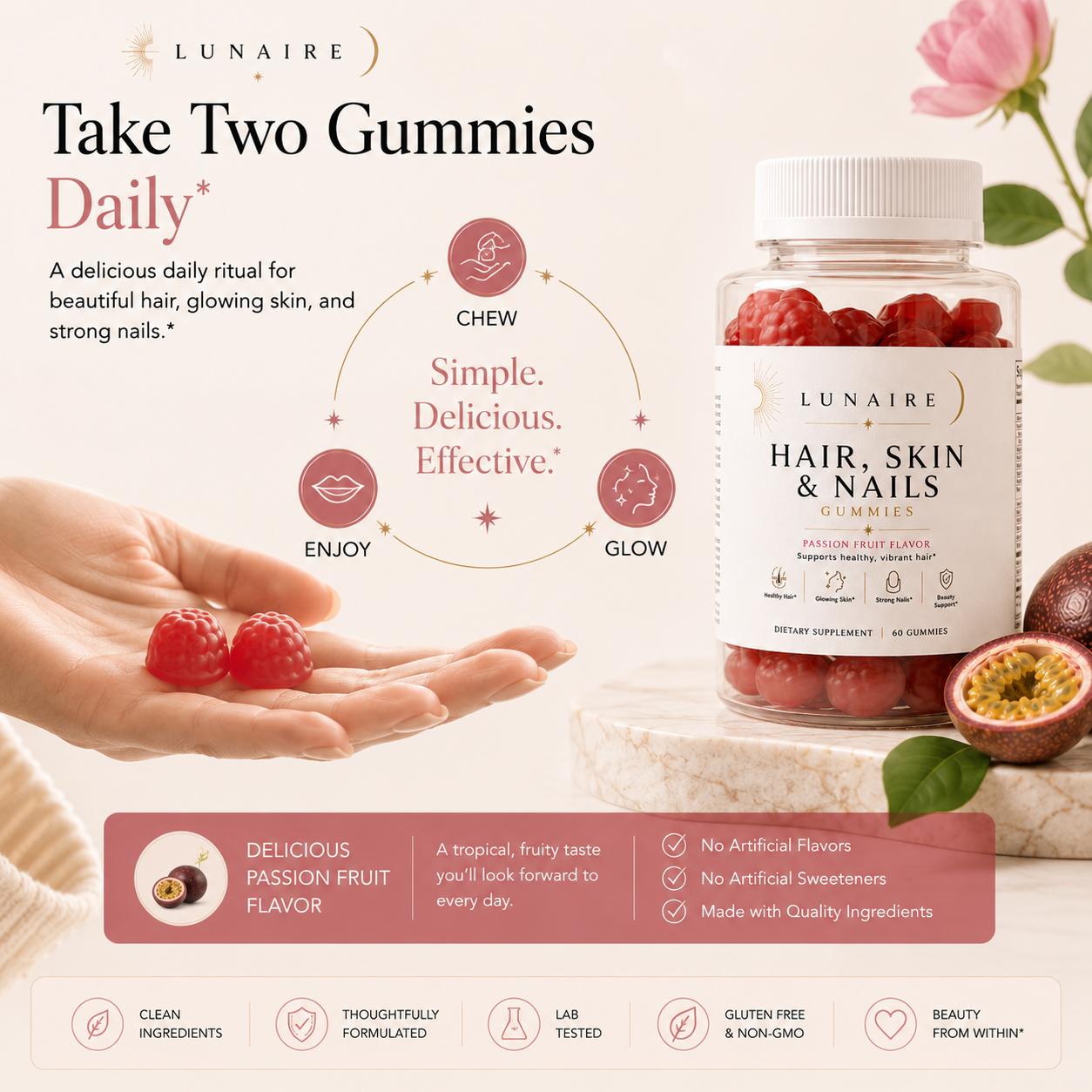 Hair, Skin & Nails Beauty Gummies
