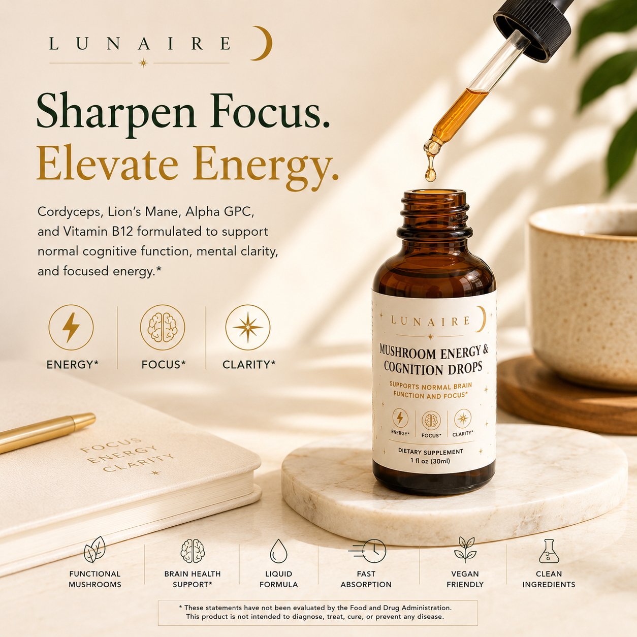 Mushroom Energy & Cognition Drops