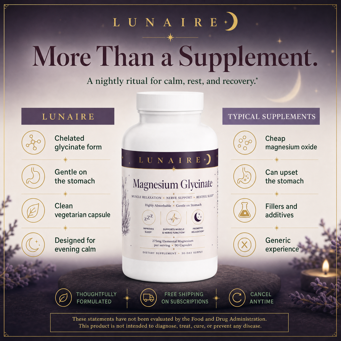 Magnesium Glycinate - The Lunaire Promise