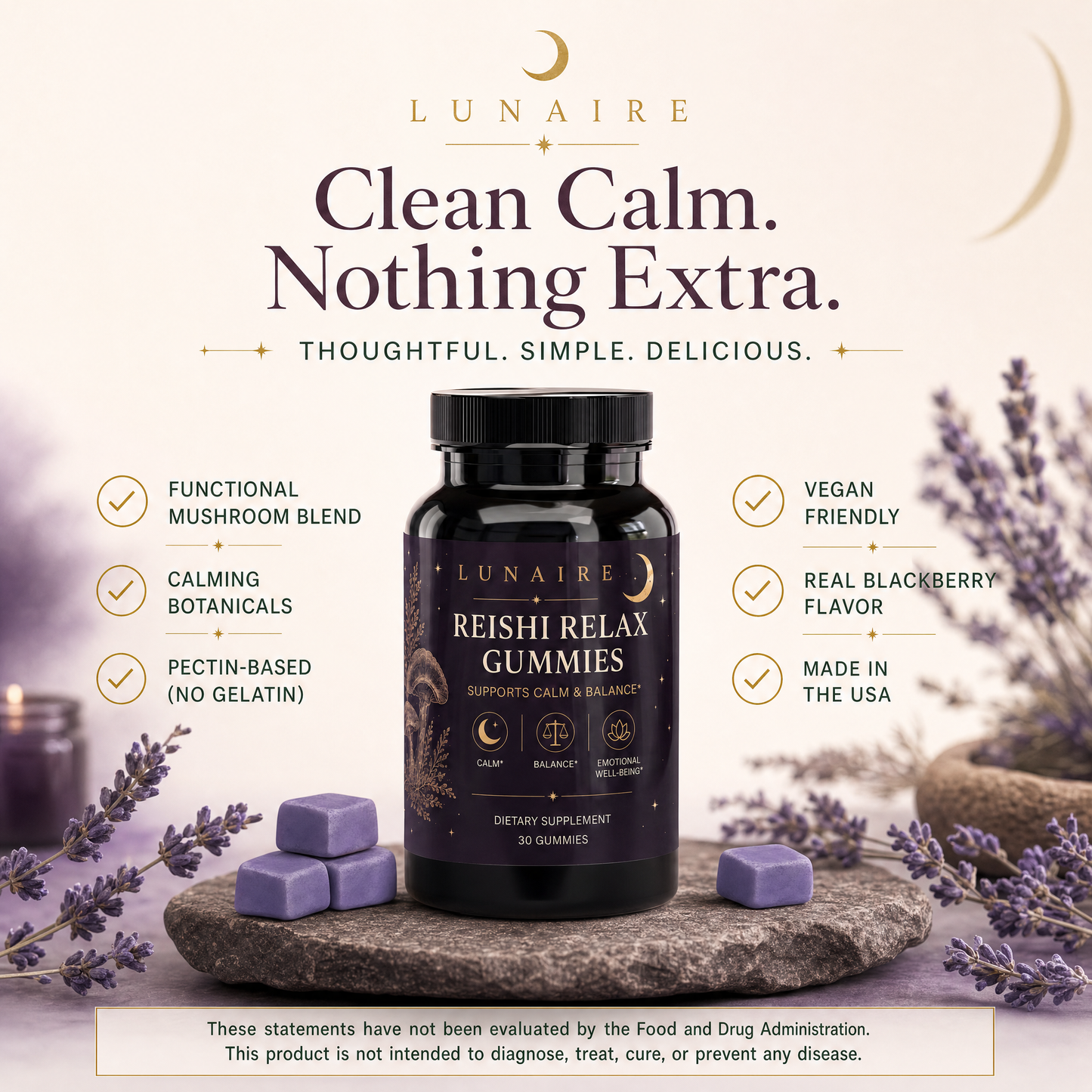 Reishi Relax Gummies - Clean Calm Nothing Extra