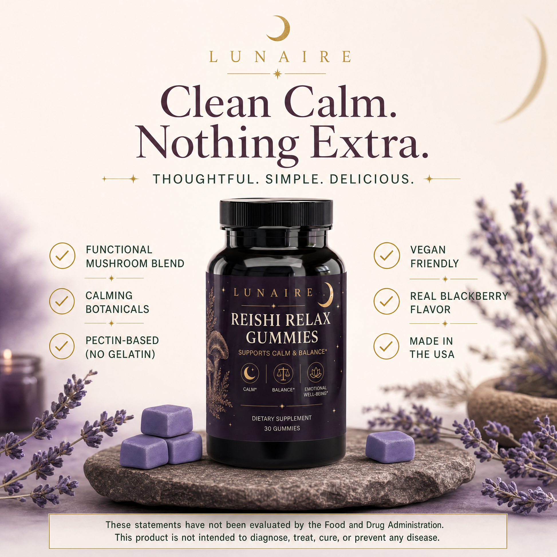 Reishi Relax Gummies - Clean Calm Nothing Extra