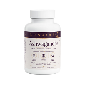 Lunaire Ashwagandha bottle, front view