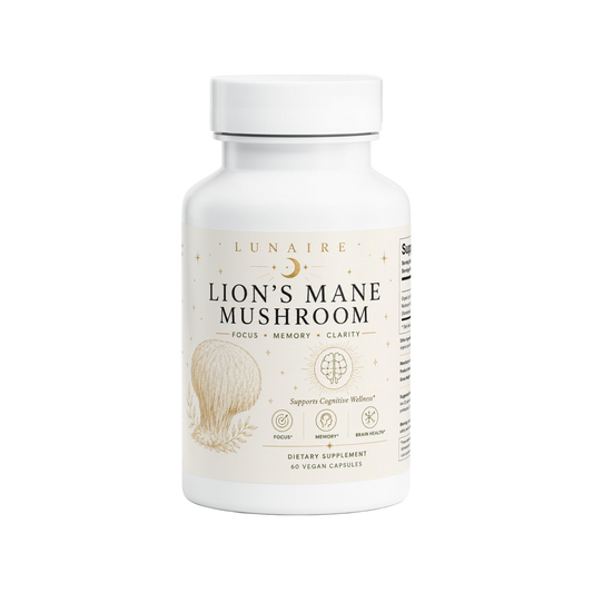 Lunaire Lion's Mane Mushroom bottle, front view