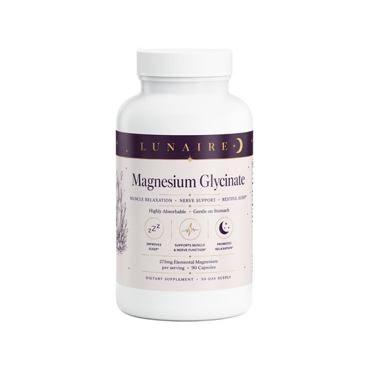 Lunaire Magnesium Glycinate bottle, front view