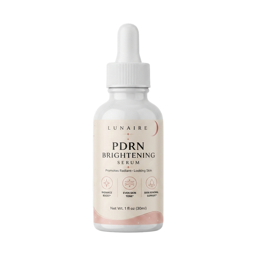 Lunaire PDRN Skin Longevity Serum bottle on a transparent background.