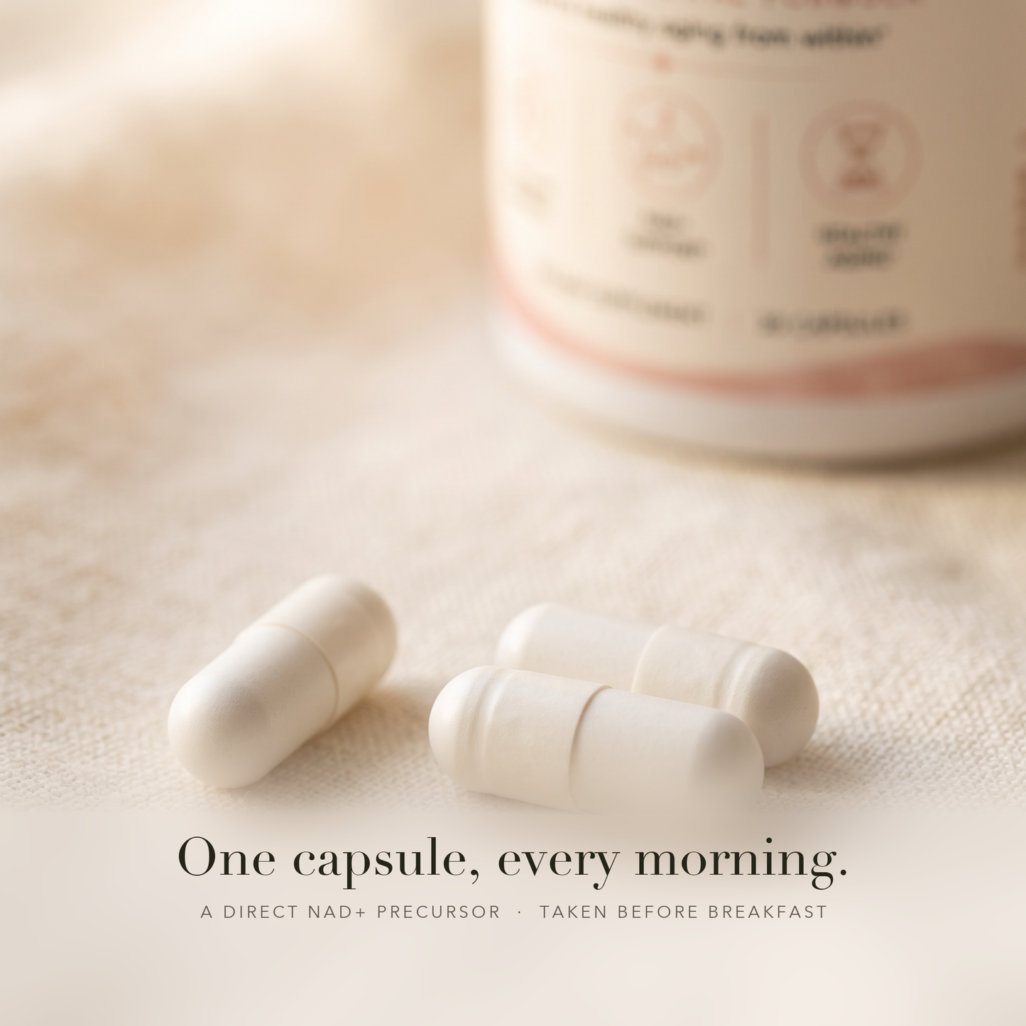 One NMN capsule every morning, a direct NAD+ precursor